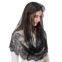 Spanish Style Lace Veil Elegant Head Covering Vintage Bride Mantilla  Headdress