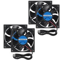 4pcs 8025 Cooling Fans 80x80x25mm DC 5V USB Brushless Cooler for DIY PC Computer Cases (5V USB)