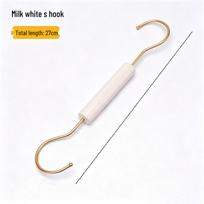 White Solid Wood S Hook Coat & Hat Holder - Display Rack & Scarf Clip Hanger Single