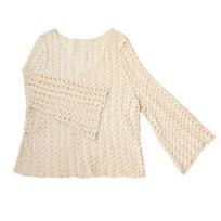 Vintage Hong Kong Crochet Long Sleeve Women's Cover-Up One Size