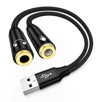HUHUTa USB Audio Adapter, USB 2.0 to 3.5mm, External Sound Card for RecordingStreaming, with Microphone Input, DAC, 24-bit96kHz Support, 4-pole TRRS