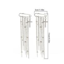 Classy Cross Tassel Pin with Detachable Button Clasps for Pant Leg Decor; Adjustable Tassel Brooch for Jeans Tightening Buckle
