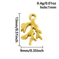 6pcs Real Gold Plated Marine Organism Shell Lobster Coral Stainless Steel Charms For Jewelry Making Supplies DIY Animal Pendant