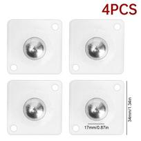 4Pcs/Set 360° Rotation Self-adhesive Universal Caster Strong Carrying Force Steel Ball Multi-Purpose Pulley Moving Accessories gryna