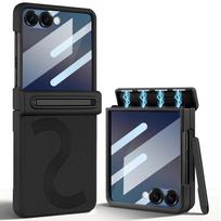 Anti-peeping Glass Film & S Pen Stylus Slot Case for Samsung Galaxy Z Flip 8 7 6 Magnetic Hinge Protect Leather Shockproof Cover Galaxy Z Flip6