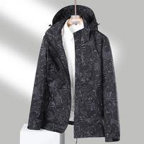 Unisex Camouflage Hooded Windbreaker Jacket: Thin, Wear-Resistant, Waterproof for Autumn/Winter Mountaineering. Medium (M)
