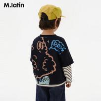M.Latin Kids' Faux Two-Piece Waffle Knit Sweatshirt 130