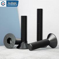 GUWANJI 12.9 Grade Blackened Carbon Steel Hex Socket Countersunk Head Screws M5x16
