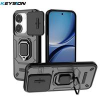 KEYSION Shockproof Armor Case for POCO X8 Pro Max Slide Camera Protection Metal Ring Stand Phone Cover for Xiaomi POCO X8 Pro for POCO X8 Pro juoda