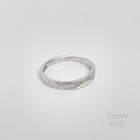 Tichia Real Shot Niche Design 999 Sterling Silver Etched Glacier Couple Rings - Perfect Valentine's Day Gift