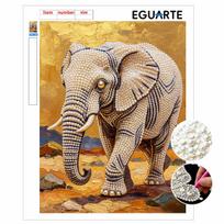 DIY Pearl Bead Art Canvas Elephant Pattern Frameless Creative Craft Painting Kit for Relaxing Home Wall Decoration 30x40cm