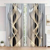 2 vnt. švelnaus prabangaus auksinės linijos užuolaidų, modernios minimalistinės tamsinančios užuolaidos svetainei ir miegamajam 60×150cm(23.6×59in)