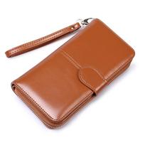 Purse Two Fold Wallet Zipper Women Card Holder Water-proof PU Leather Long Wallet  Women