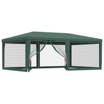 vidaXL Proginė palapinė su 6 tinklinėmis sienomis, žalia, 6x4m, HDPE