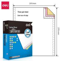 Deli Seine N241-3 Color Tear-off Computer Printing Paper