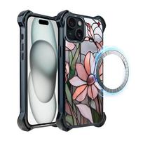 Etui Do Iphone 15 Ibizu Dropguard Ultra Z Magsafe, Barwy Szkła, Różowa Magnolia