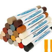 Wood repair crayons, 20 colors, with 2 scrapers, suitable for scratches, holes, flooring, and laminate flooring