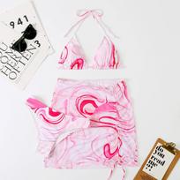 2022 Cross-Border Split Printed Bikini - European and American Sexy Swimwear Medium