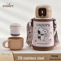 Snoopy Vaikams 2-in-1 Termosinis Buteliukas su Šiaudeliu ir Tiesoginiu Gėrimu 520ML
