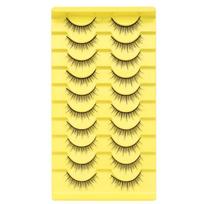 10 Pairs 3D Multi-Layer Criss-Cross Hard Stem False Eyelashes - Style 8DA10#, Dense & Curled for Stage and Studio Use 8DA10# dense style