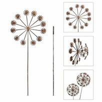 Rustic Garden Sculptures Metal Art Metal Stakes Decoration 3D Sphere Flower Stakes  Yard 1pc-B306