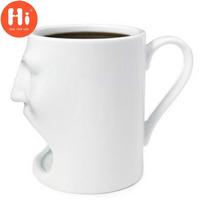 Face Ceramic Mug with Biscuit Pocket Holder Coffee and Cookie Mug Coffee Cup Tea Milk Cup