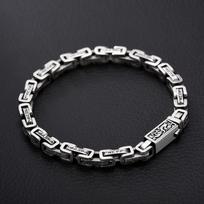 Hanfeng Dragon Pattern Šešių simbolių mantra žiedas apykaklės apyrankė Vyriška tendencija Retro Hipster Hip-hop asmenybė Vyrai Paprasti 20cm