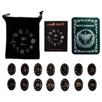 Rune Stones Set Solid Wood Runes with Box Great for Travel Divinations Witchcrafts Woodcut Oracles of Nordic Mythology A