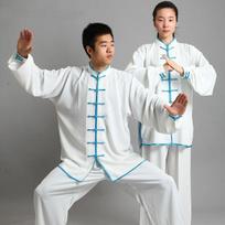 Kung Fu uniforma Tradiciniai kinų drabužiai ilgomis rankovėmis Wushu TaiChi Vyriški Kung Fu uniformos kostiumai Uniformos Tai Chi mankštos drabužiai L mėlyna/balta
