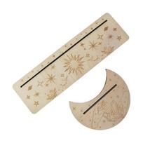 2 vnt. medinis tarot kortų stovas laikiklis, mėnulio formos ir stačiakampis medinis tarot kortų vitrinos stovas pagrindas oracle, lenormand, meditacijai style 14 gray
