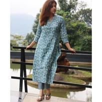 Indian Top Tunic Cotton Kurta Pant Set Women Party Wear Bollywood Ethnic Kurti VF-20247a M-38