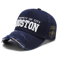 New personalized hole side letter cowboy baseball hat soft top women's spring and summer casual cap sun hat Adjustable tamsiai mėlyna