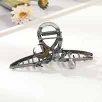 New Chinese Style National Style Grab Clip For Women New High-End Hair Accessories On The Back Of The Head Shark Clip Large Clip gray