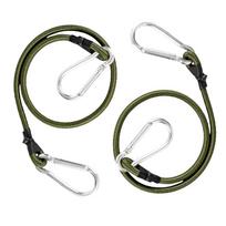 2 PCS Outdoor Heavy Duty Bungee Cord Elastic Tie Strap String Carabiner Hooks Kayak Cycling Luggage Packing Ropes Camping