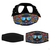 2 vnt. Neopreno Nardymo Snorkerio Kaukės Dangtelis Paminkštintas Apsauginis Dirželis Pakeitimas black