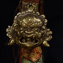3.4 tibetan Buddhism Bronze Mahakala Mahakala Wrathful Deity Buddha Mask Statue CHINA