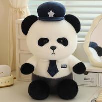 Policininko lokio lėlė didžiojo pandos pliušinis žaislas policijos tinklas gamina pandos policininko reklamai skirtą dovaną 15Cm pendant [0.05kg] balta