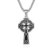 Vintage Nordic Viking Cross Titanium Steel Necklace Retro Jewelry for Men Women
