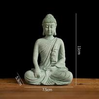 Buddha Garden Statue Fish Tank Decoration Mini Buddhism Figurine Desk Tablescape Decor Home Zen Fengshui Lucky Statue