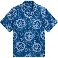 Polo Ralph Lauren FW24 Wheel Pattern Printed Single-Breasted Short Sleeve Shirt Men shirts Blue MNPOWOV1N820829-999 XS