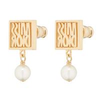 Dior Miss  Logo Resin Pearl Earrings Women earrings Gold E3559WOMRS-D301 Basic Packaging-Dust Bag,F,Gold