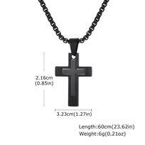 Cross Pendant Necklaces for Men Boys,Waterproof Stainless Steel Necklace,Christian Religious Faith Prayer Jewelry Gift 60cm