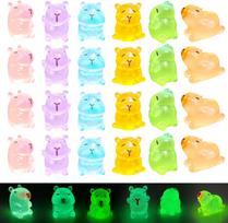 Luminous 10/20Pcs Mini Resin Capybara Glow In The Dark Capybara Tiny Figures Cute Animal Statues For Diy Fairy Garden