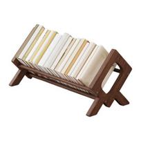 Solid Wood Bookshelf, Desktop Book Rack with Triangular Support, Tilted Design Book Display Stand, Simple Book Storage Rack for Home Office Study Room S