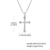 Casual Cross Necklace for Men Boys,Stainless Steel Silver Color Cross Pendant,Basic Cross Pendant Necklace Gift 50cm