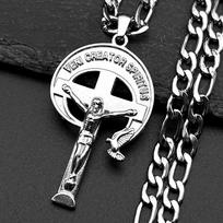 Vintage VENI CREATOR SPIRITUS Jesus Crucifix Cross Pendant Necklace Stainless Steel Male Hip Hop Chain Necklaces Jewelry collar