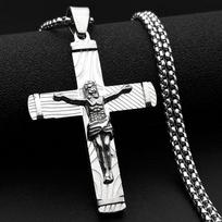 Christian Jesus Crucifix Cross Pendant Necklace for Women Men Stainless Gold Silver Color Chain Necklaces Amulet Jewelry Gift