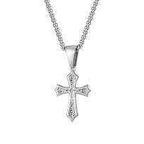 Vnox Small Stainless Steel Cross Necklaces, Retro Personality Pendant Accessories, Religion Faith Jewelry Gift 60cm