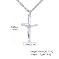 Vnox 60cm Catholic Cross Pendant Necklace for Men, Stainless Steel 30.5x51.5mm Cross Black Gold Silver Color Box Chain Necklaces 60cm