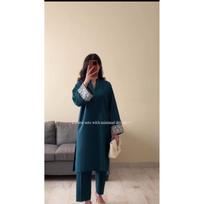 Indian Pakistani Pure Cotton Kurti Palazzo Set Beautiful Party Wear Top Cord Set M-38